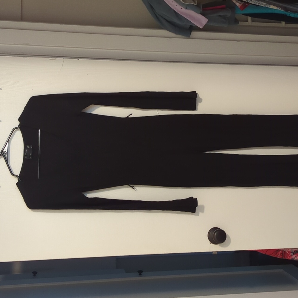 Black bell bottom jumpsuit